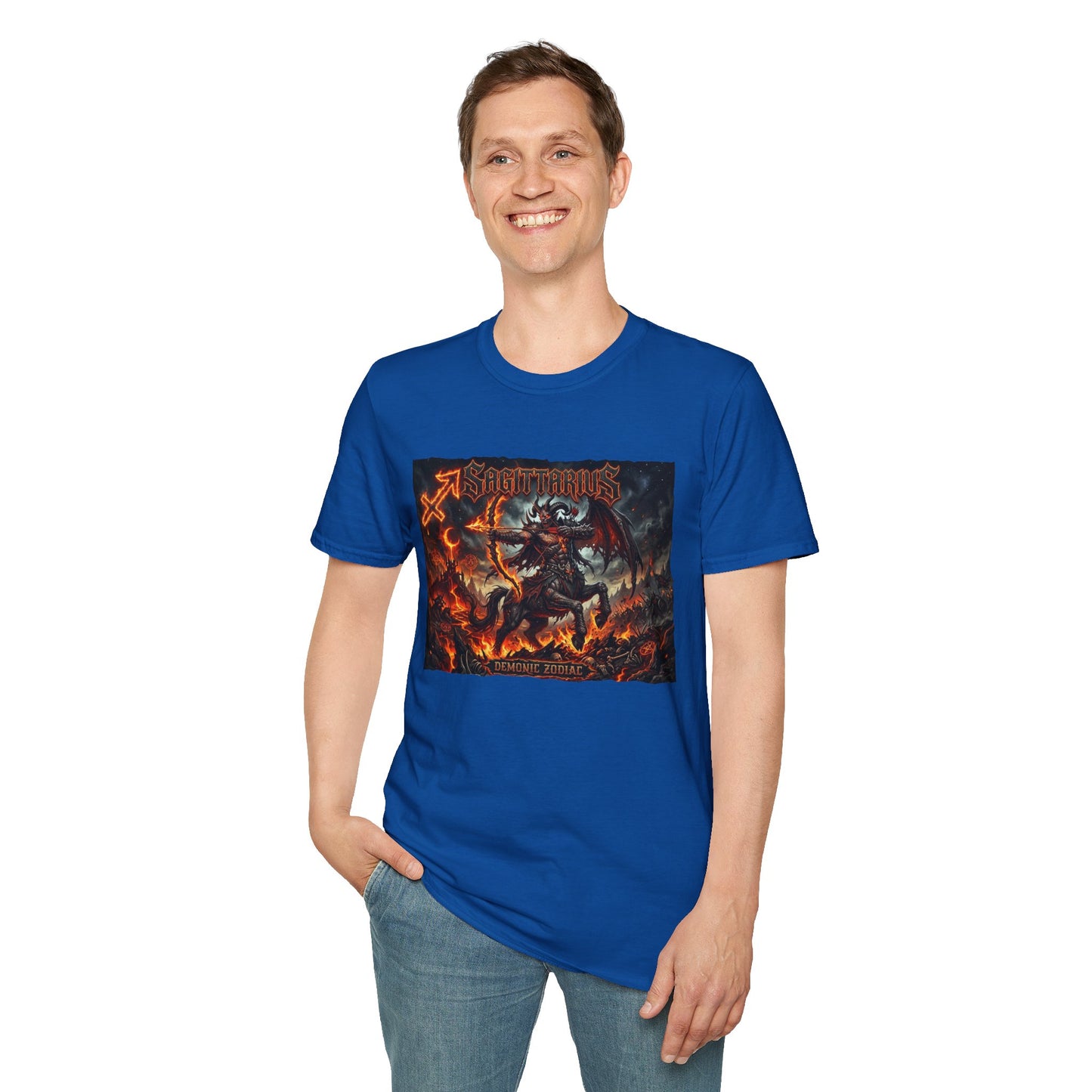 Sagittarius Demon Graphic T-Shirt — Fiery Zodiac Archer Design