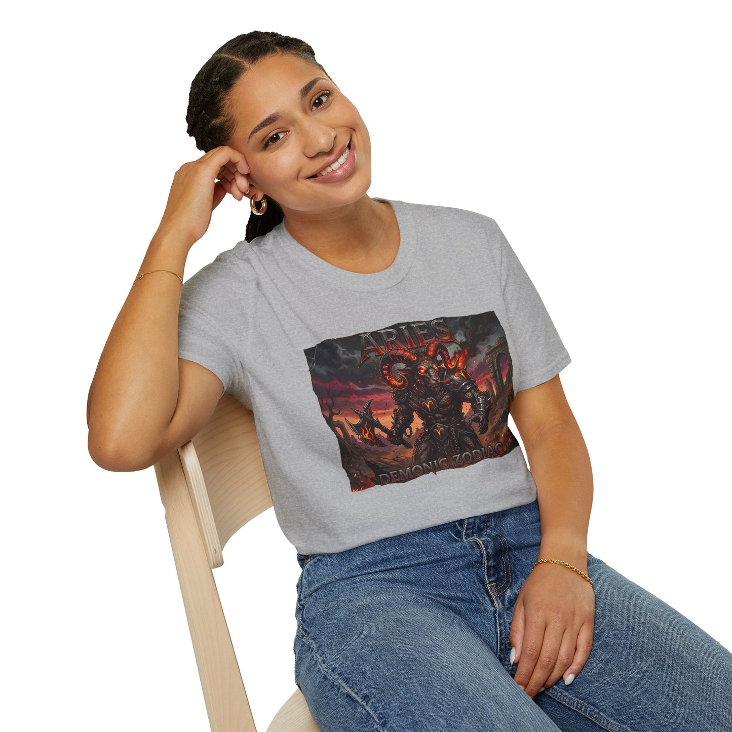 Aries Demon Warrior T-Shirt — Dark Mythic Zodiac Graphic Tee