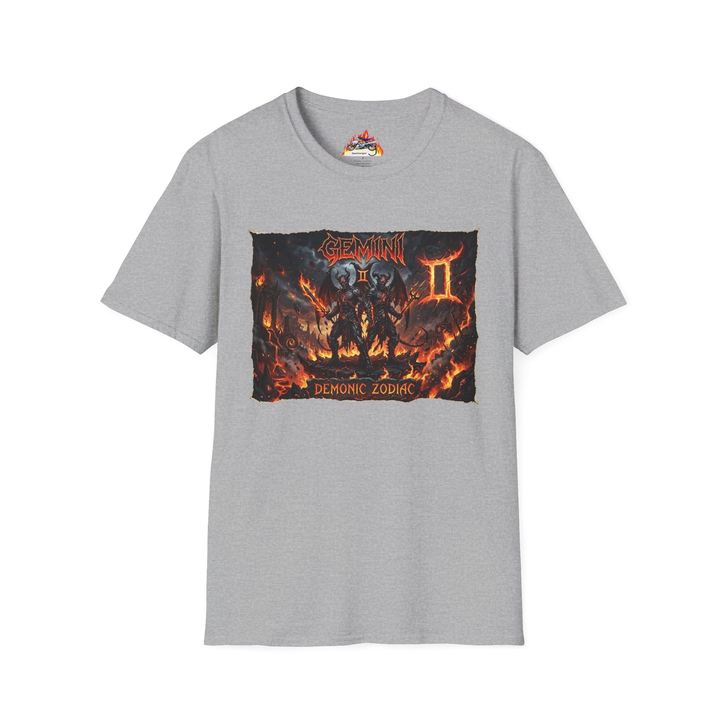 Gemini II Zodiac T‑Shirt — Dark Flames Astrology Tee