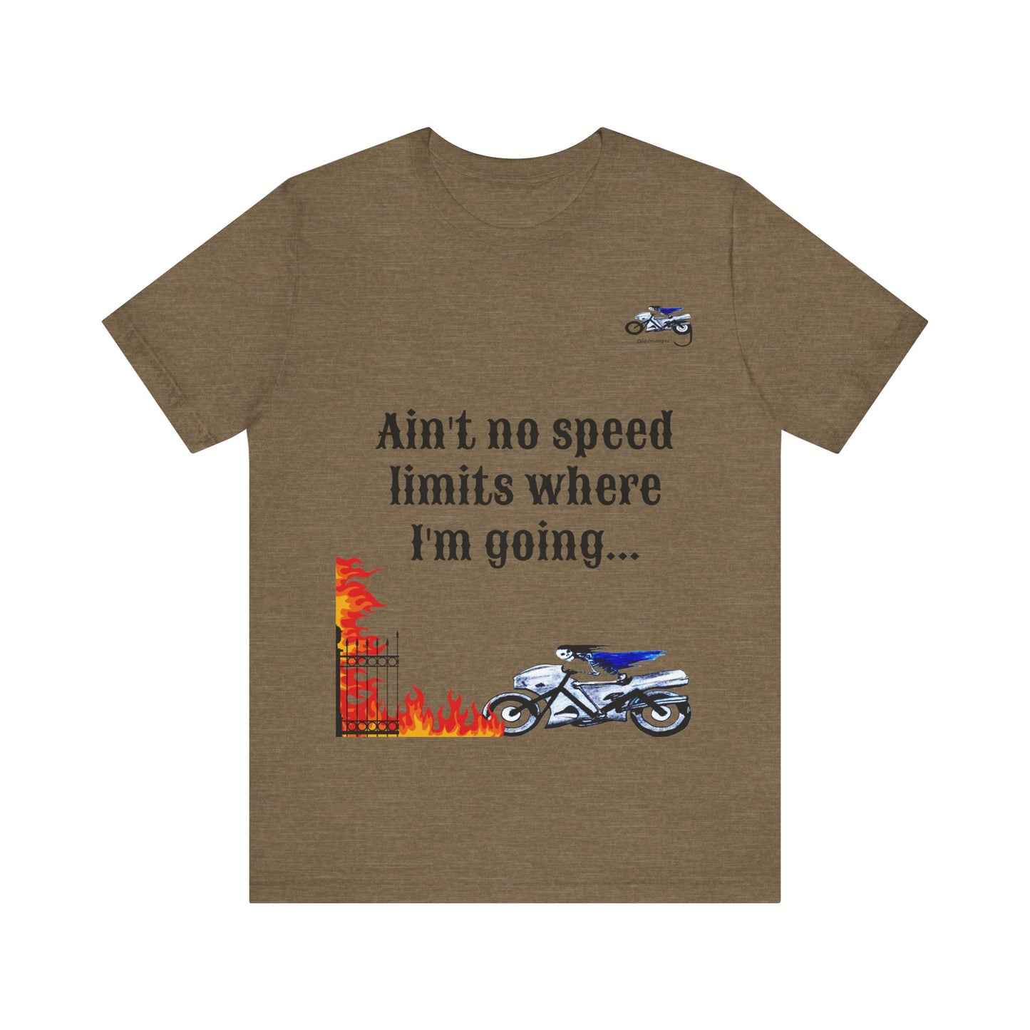 Motorcycle Adventure Graphic Tee - 'Ain't No Speed Limits' Unisex Short Sleeve Shirt