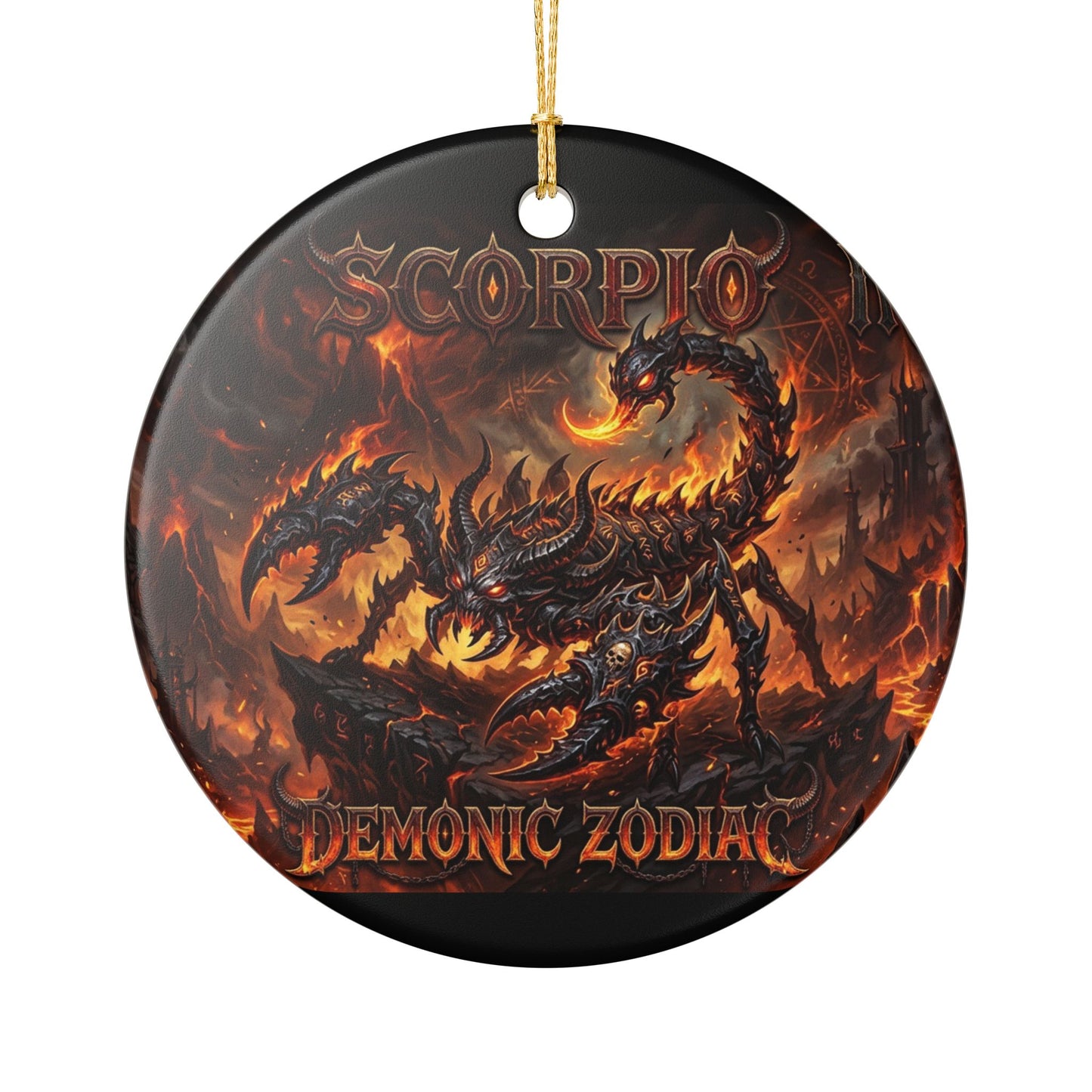 Scorpio Demonic Zodiac Ceramic Ornament — Fiery Scorpion Astrology Decor