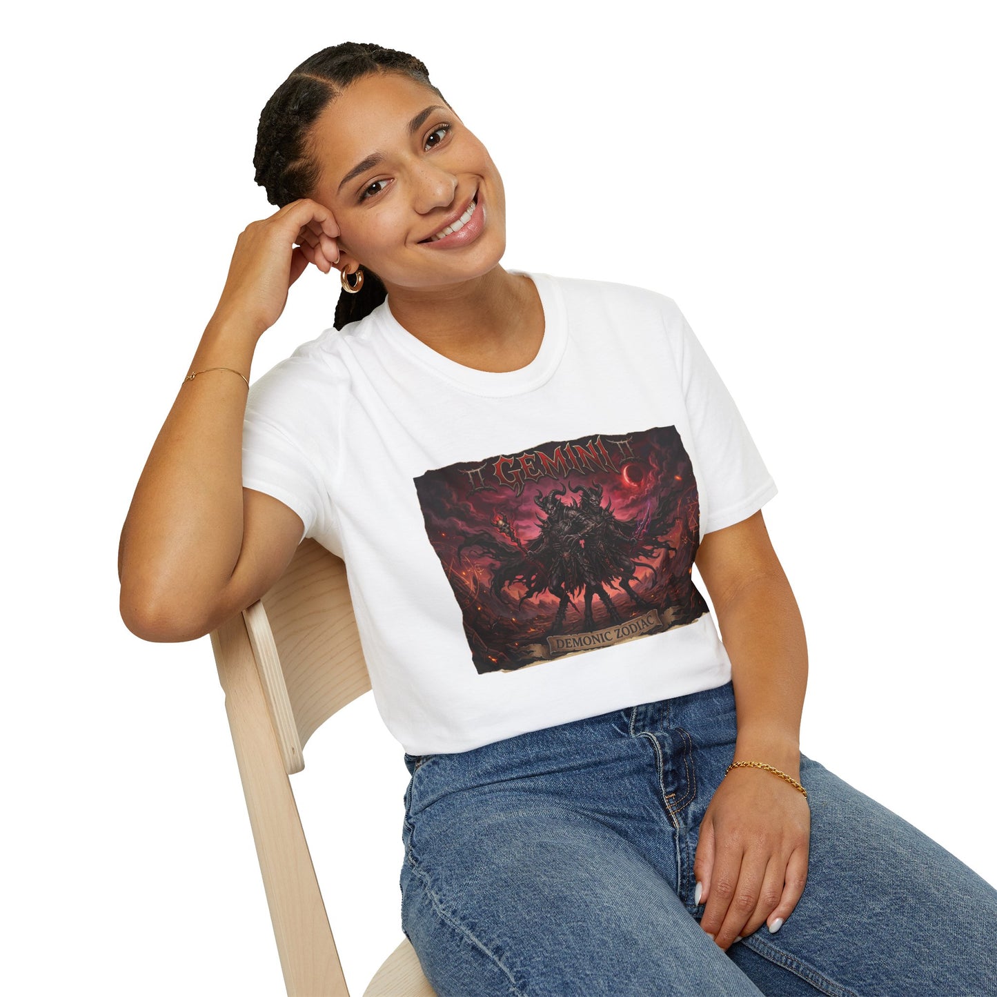 Gemini Zodiac Graphic T-Shirt — Dark Mythic Astrological Design