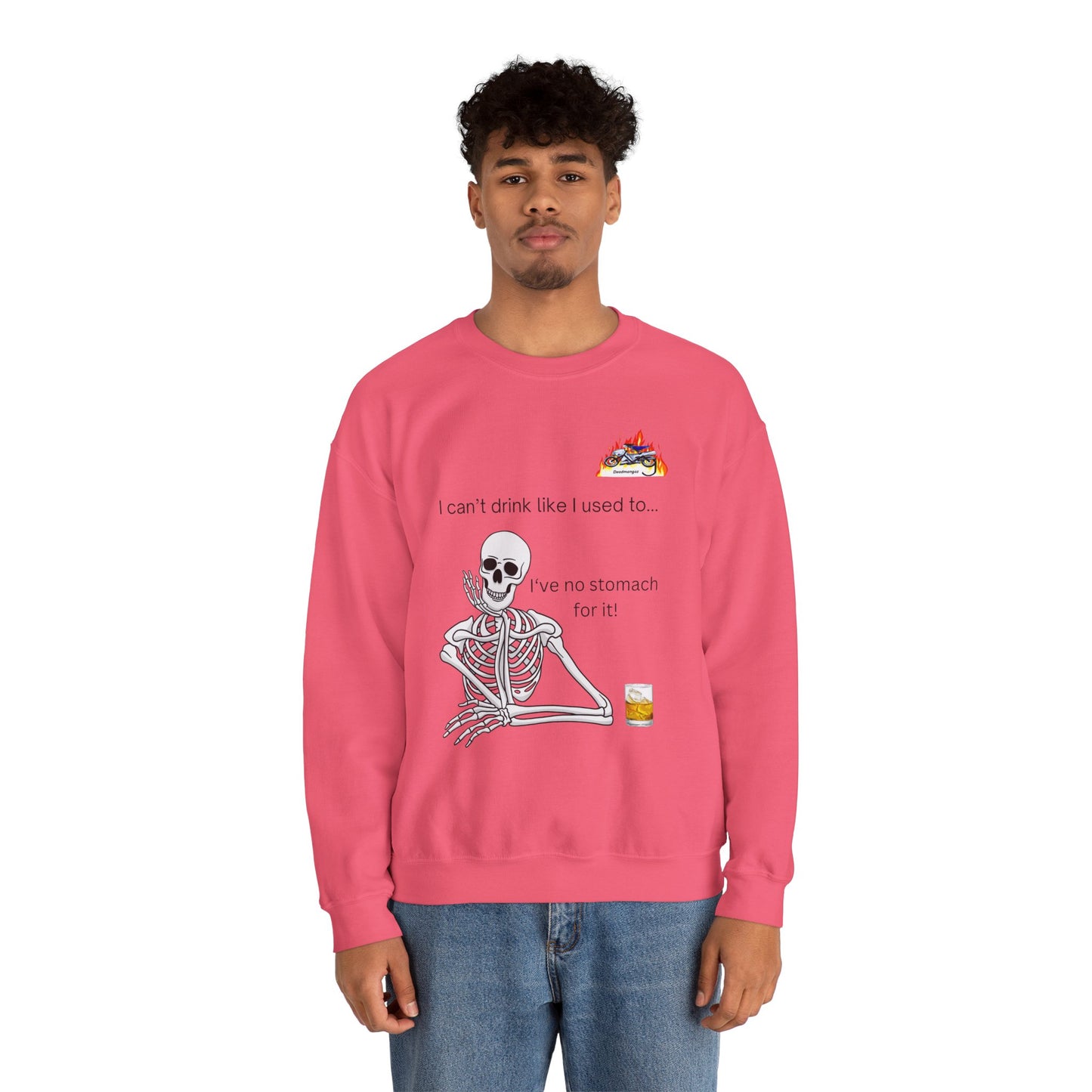 Funny Skeleton Drinking Sweatshirt - Unisex Crewneck for Halloween Celebrations