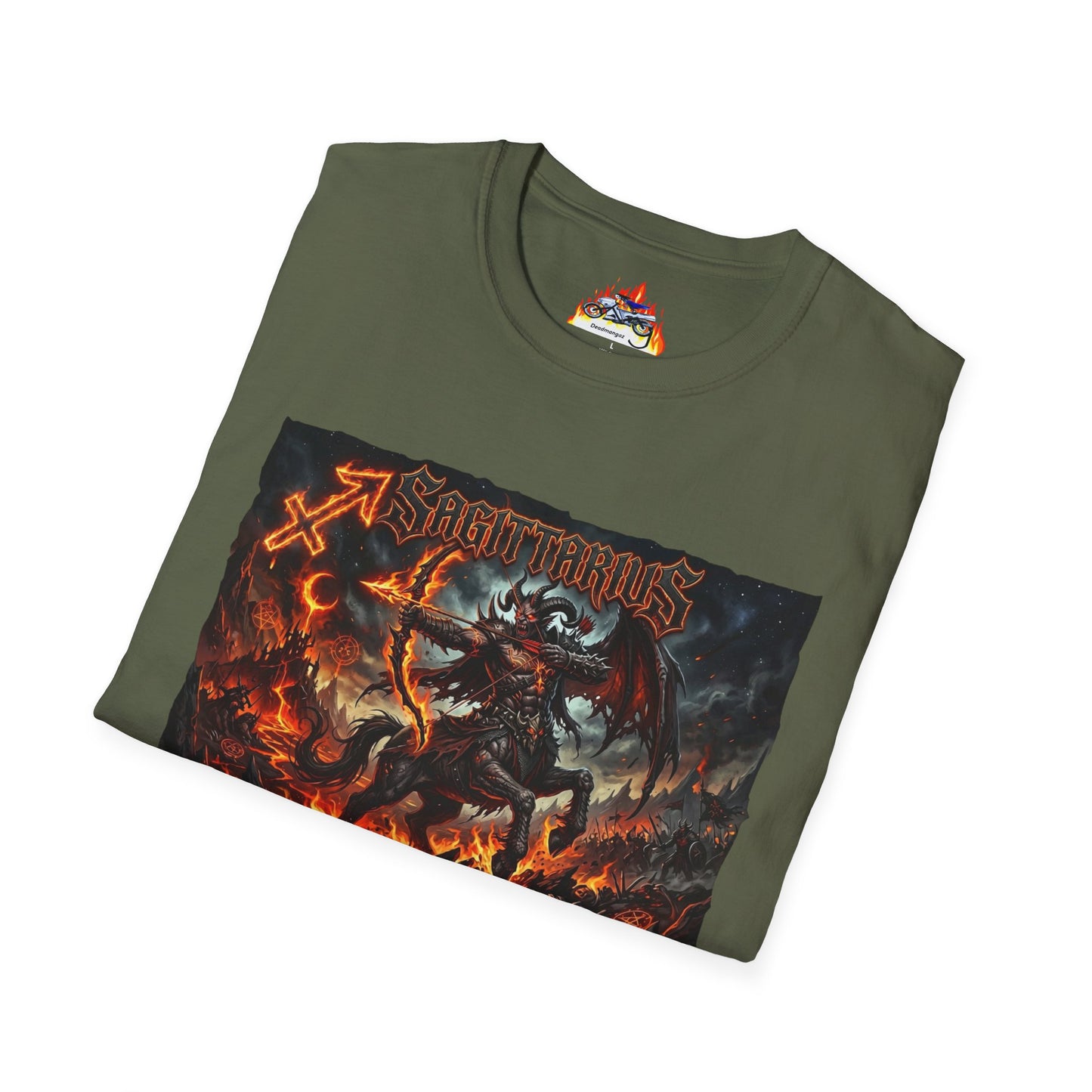 Sagittarius Demon Graphic T-Shirt — Fiery Zodiac Archer Design