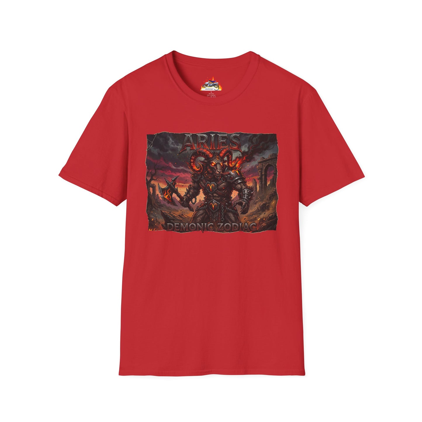 Aries Demon Warrior T-Shirt — Dark Mythic Zodiac Graphic Tee