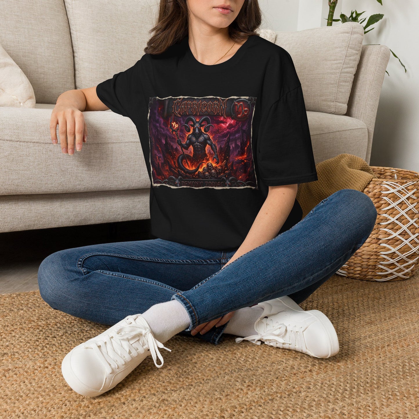 Capricorn Demon Zodiac T-Shirt – Dark Gothic Astrology Tee