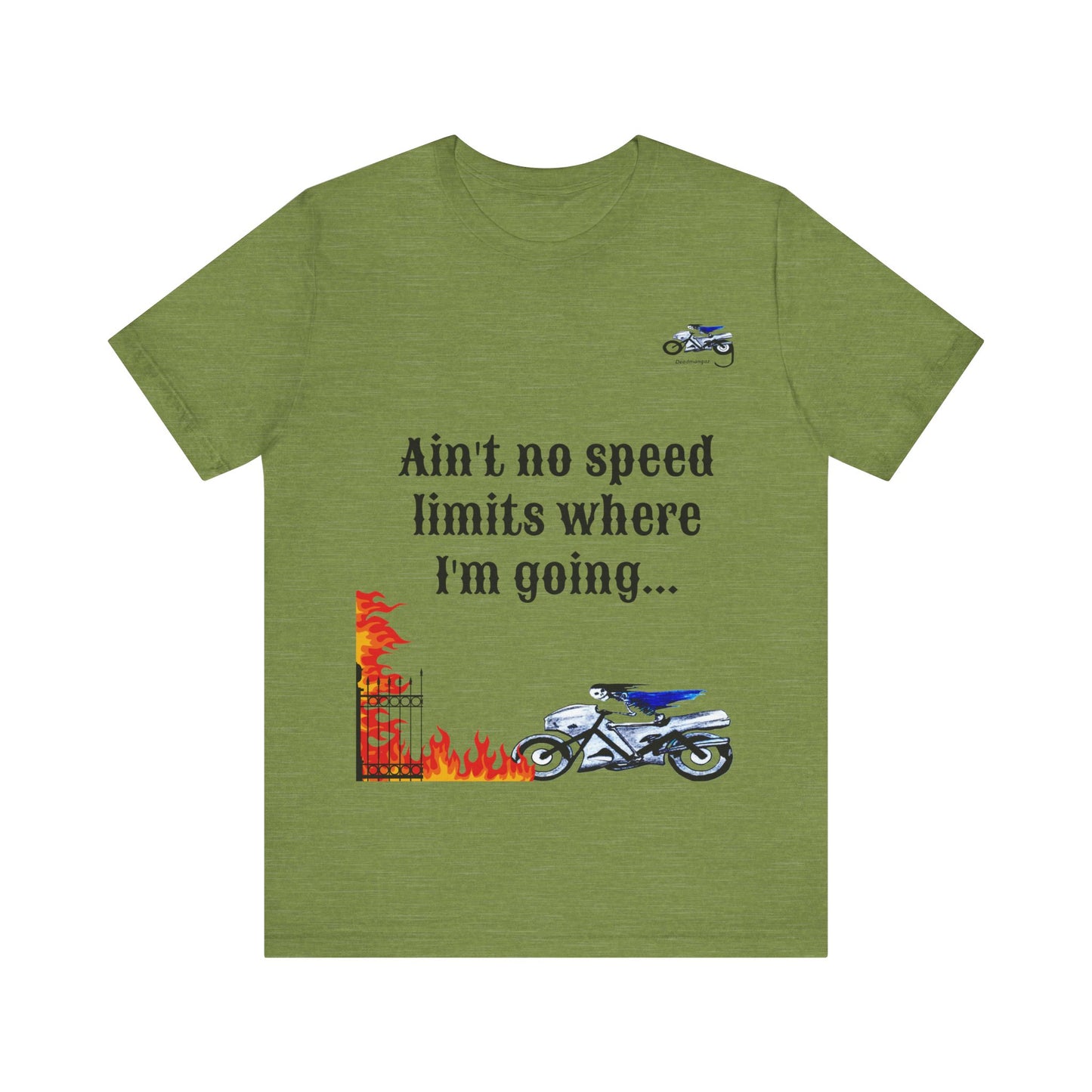 Motorcycle Adventure Graphic Tee - 'Ain't No Speed Limits' Unisex Short Sleeve Shirt