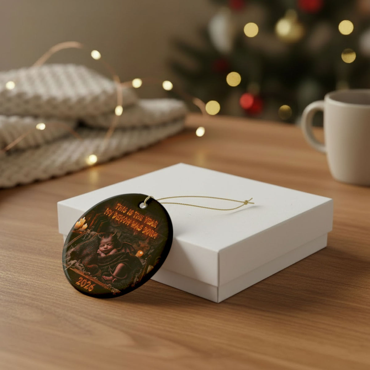 Ceramic Ornament — This Is The Year My Demon Was Born 2026