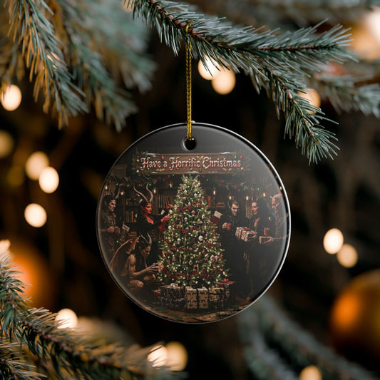 Have a Horrific Christmas Ceramic Ornament — Gothic Horror Holiday Tree Decoration