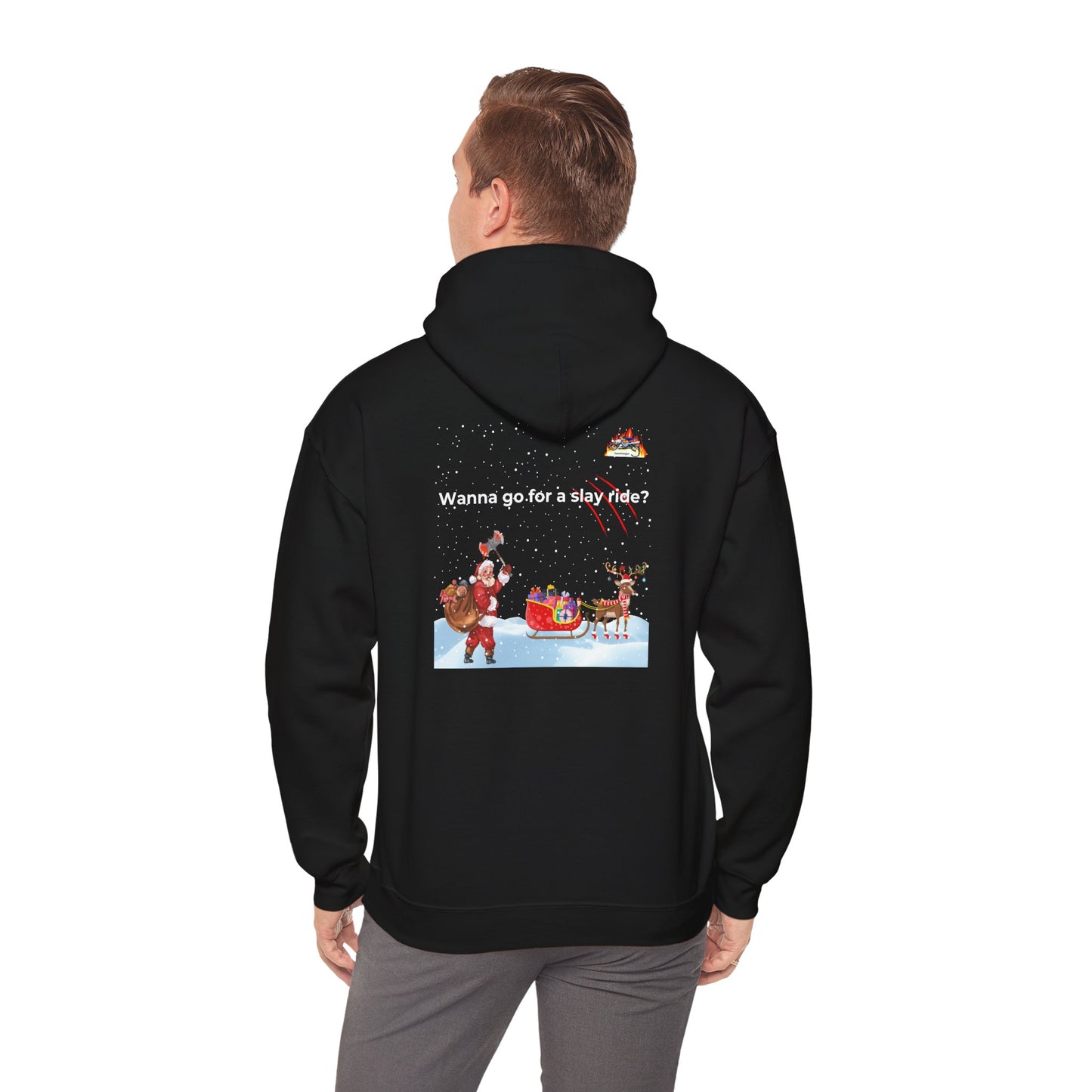 Festive Unisex Hoodie - 'Wanna Go for a Slay Ride?' Christmas Sweatshirt