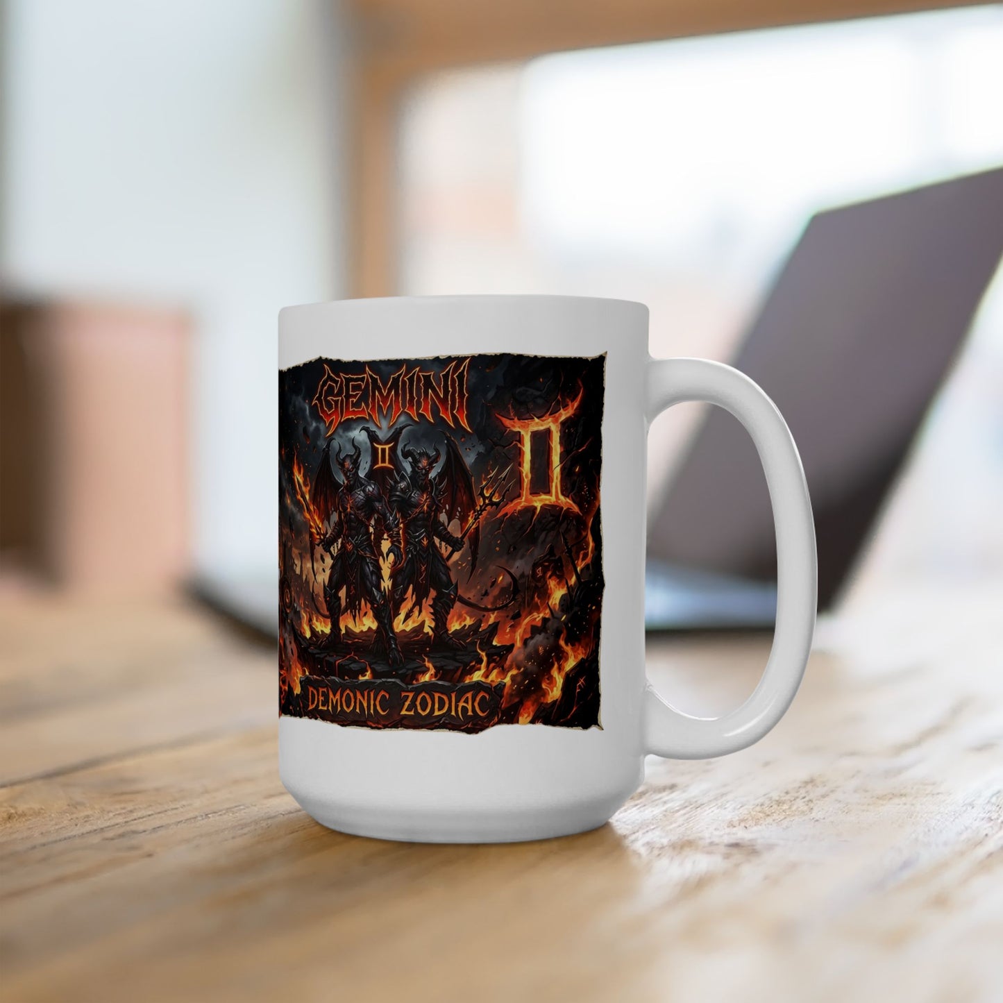 Zodiac Gemini Demons Ceramic Mug — Astrology Horoscope Coffee Cup