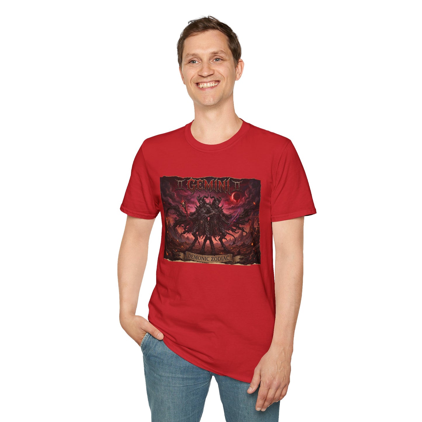 Gemini Zodiac Graphic T-Shirt — Dark Mythic Astrological Design
