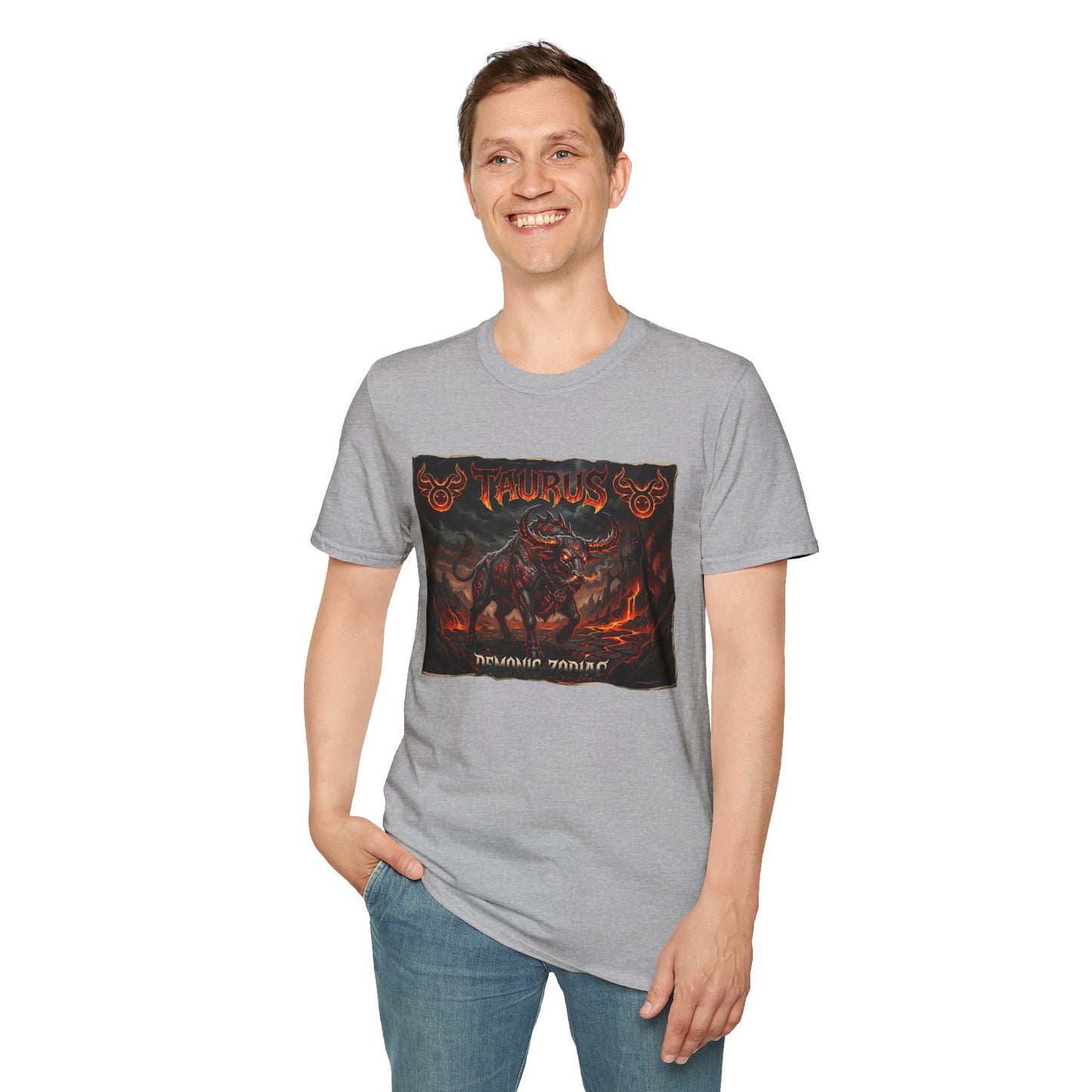 Taurus Bull Graphic T-Shirt — Fiery Zodiac Design