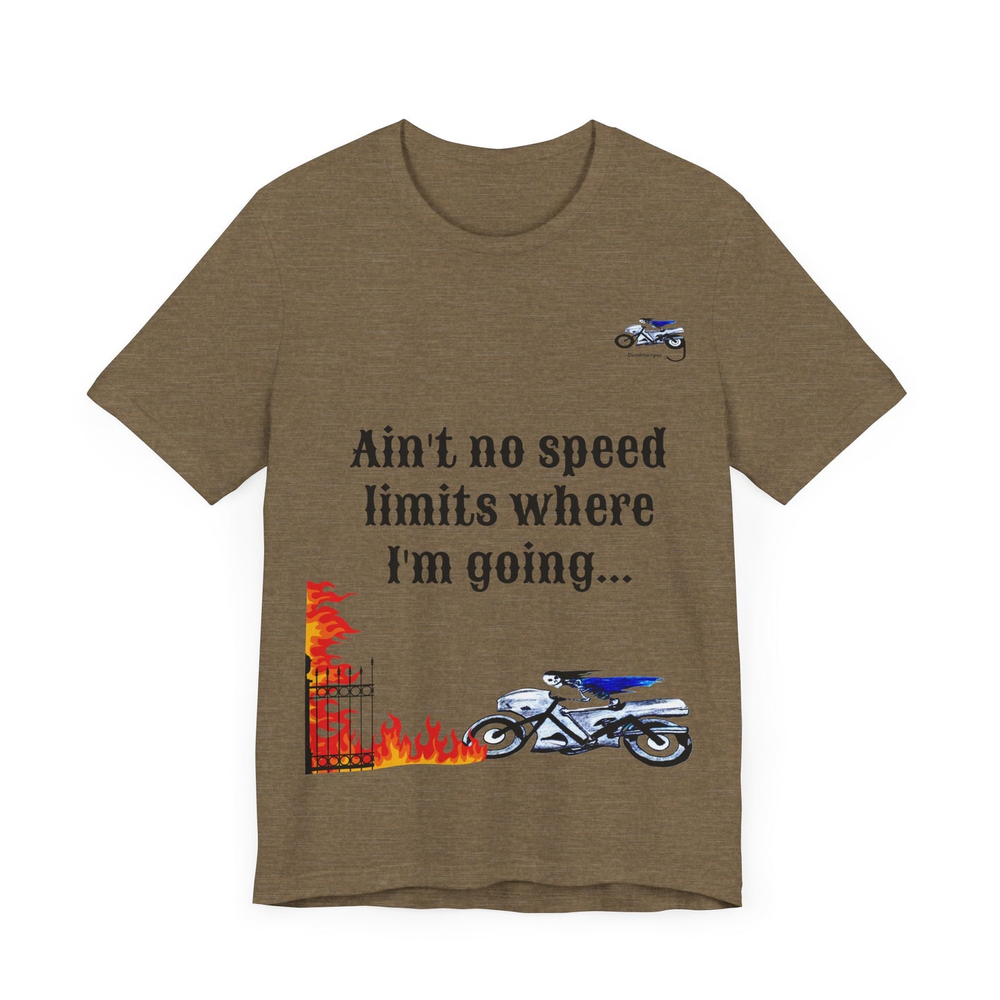 Motorcycle Adventure Graphic Tee - 'Ain't No Speed Limits' Unisex Short Sleeve Shirt