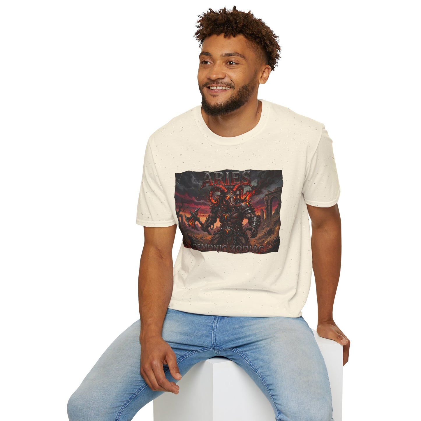 Aries Demon Warrior T-Shirt — Dark Mythic Zodiac Graphic Tee