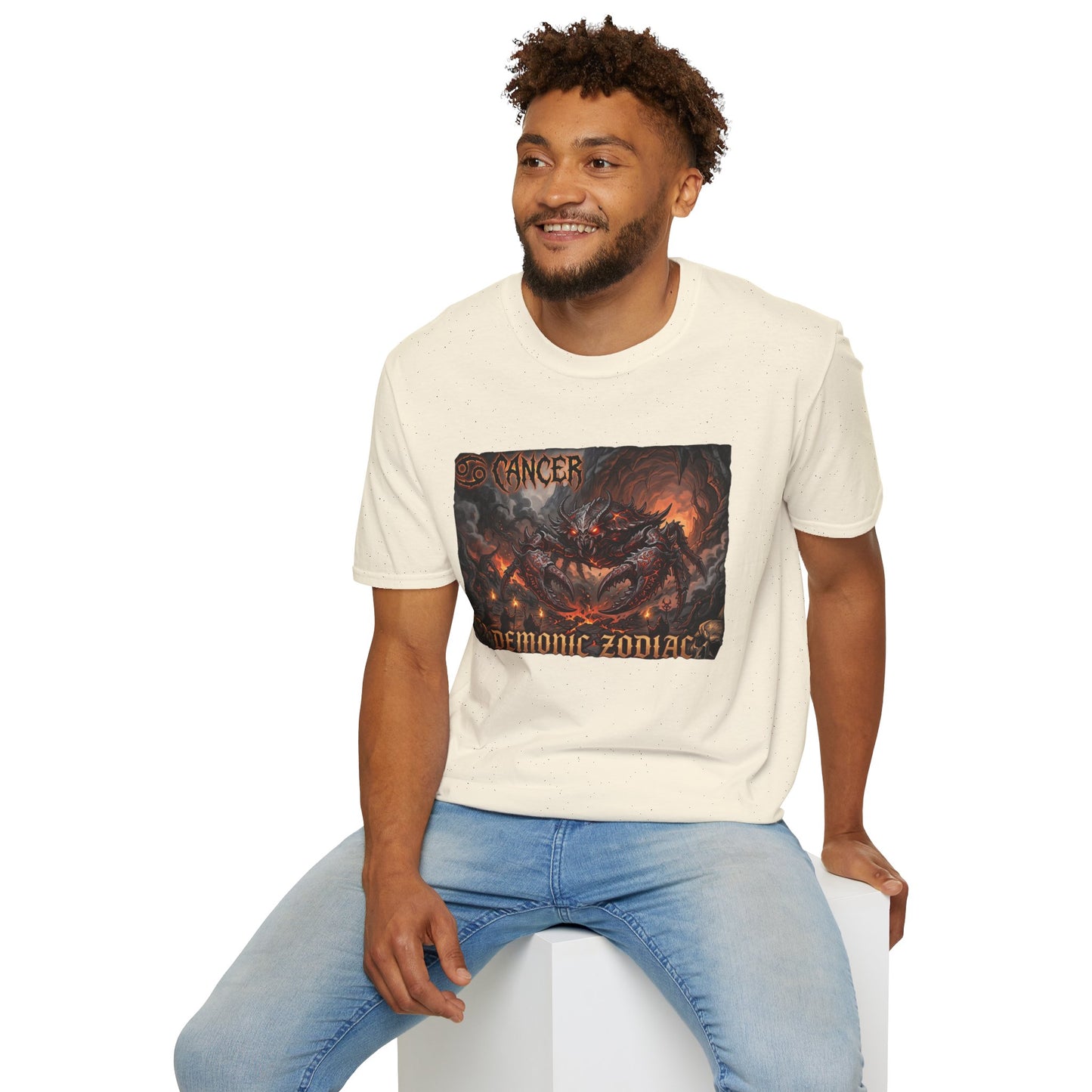 Cancer Zodiac T‑Shirt — Dark Demonic Crab Astrology Tee