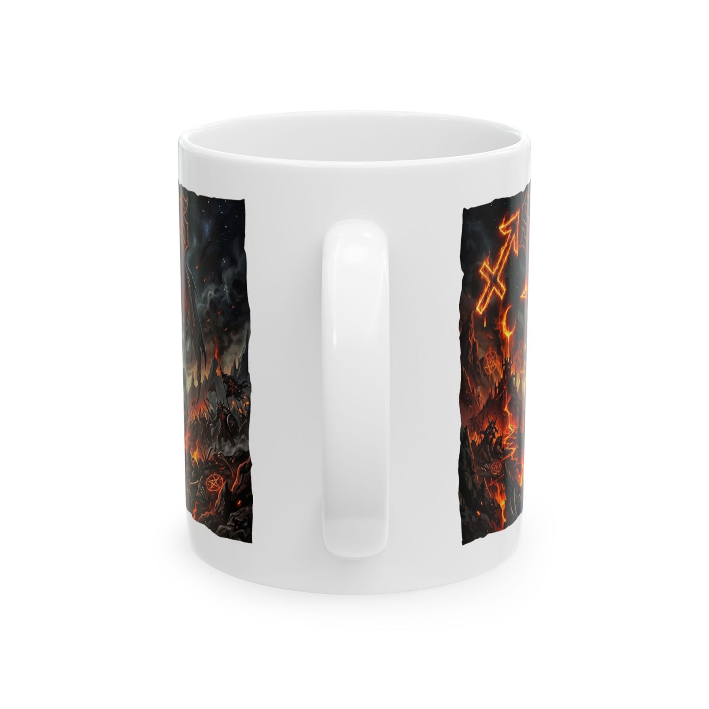 Demonic Sagittarius Ceramic Mug (11oz/15oz) — Demon & Inferno Art Coffee Cup