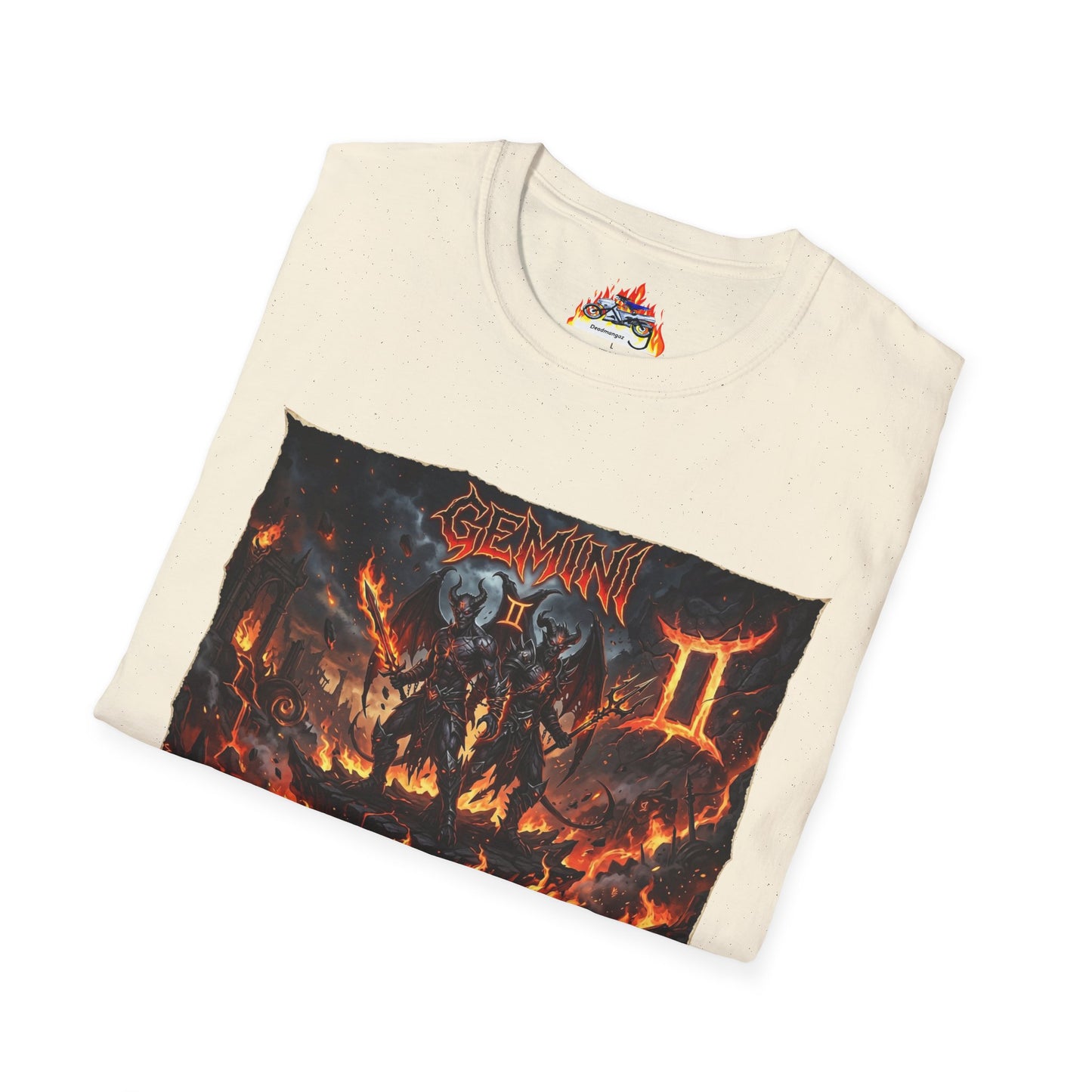 Gemini II Zodiac T‑Shirt — Dark Flames Astrology Tee