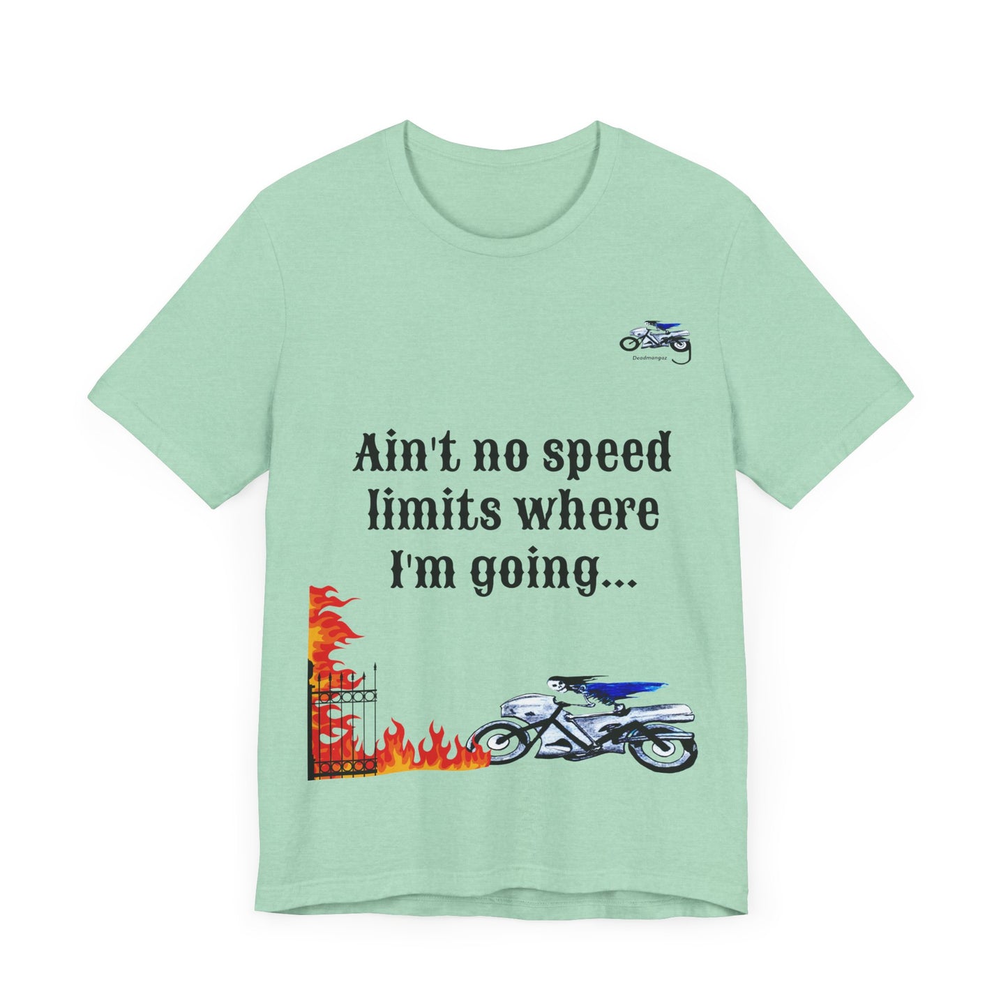 Motorcycle Adventure Graphic Tee - 'Ain't No Speed Limits' Unisex Short Sleeve Shirt