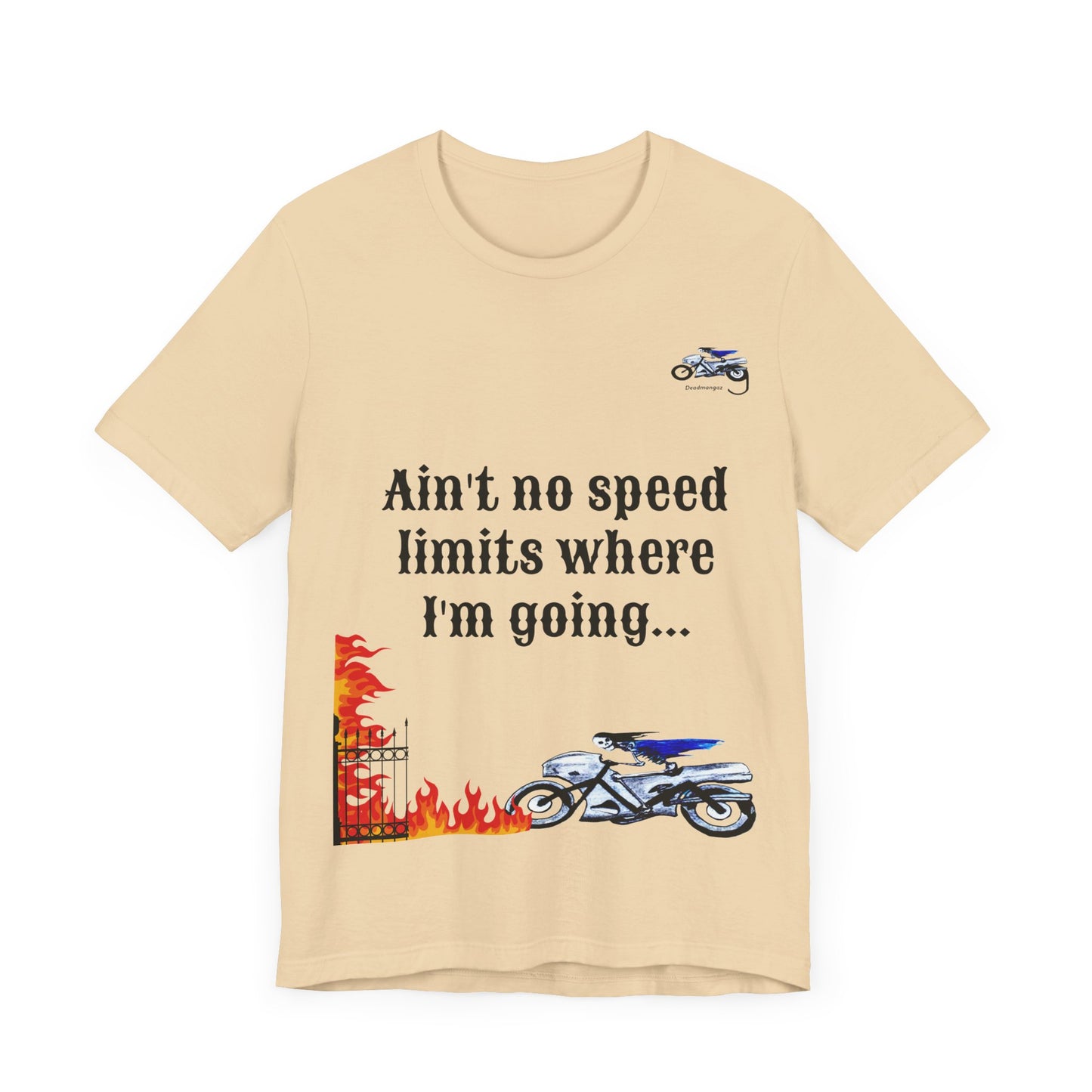 Motorcycle Adventure Graphic Tee - 'Ain't No Speed Limits' Unisex Short Sleeve Shirt