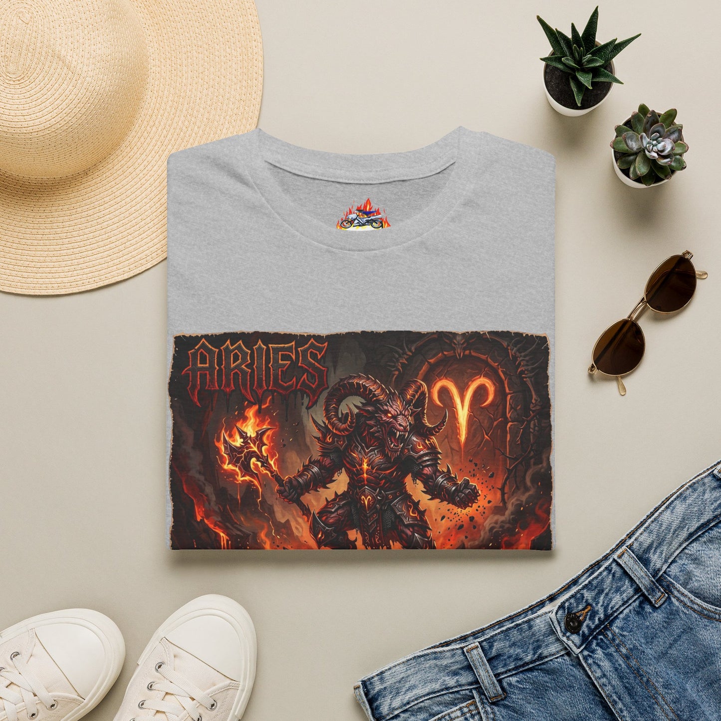 Aries Demon Zodiac T-Shirt – Fiery Ram Horoscope Graphic Tee