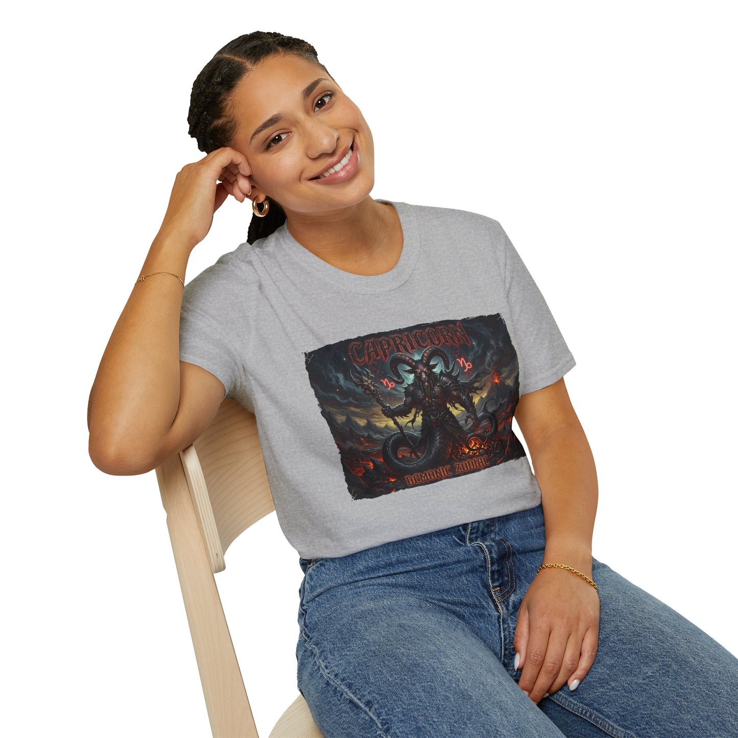 Capricorn Dark Goat Demon T‑Shirt — Gothic Zodiac Capricorn Tee