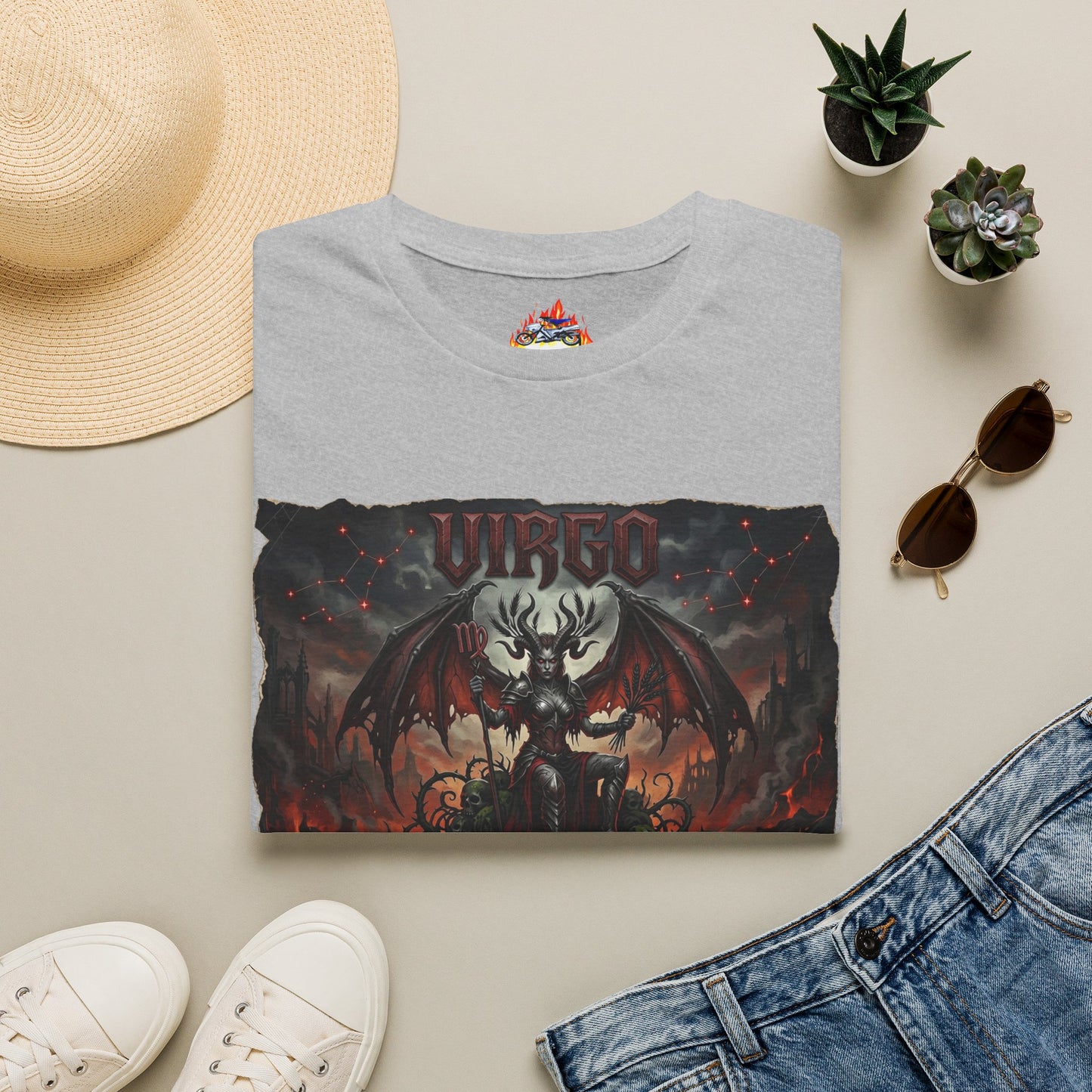 Virgo Demon Graphic T-Shirt — Gothic Zodiac Shirt